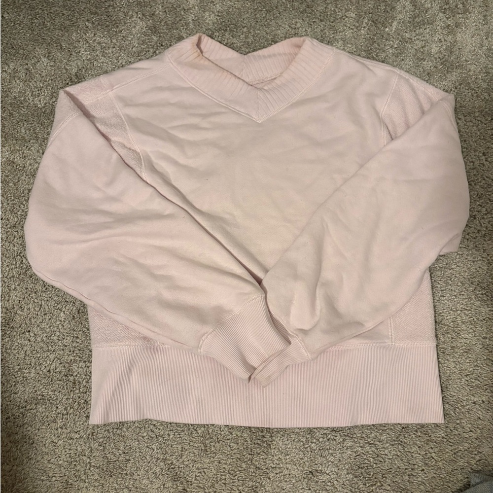 aerie Pastel Pink Cozy Crewneck Sweatshirt - Picture 4 of 4